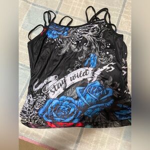 Stay Wild Rose Graphic Strappy Camisole 5 pack